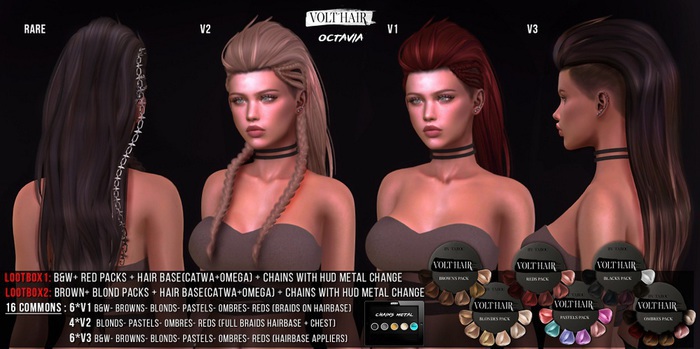 Volthair. Octavia Hair V2 (Reds)-OPEN