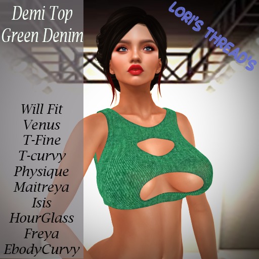 [L.T] Demi Top - Green Denim (REZ ME)
