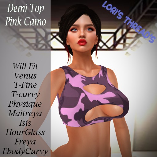 [L.T] Demi Top - Pink Camo (REZ ME)