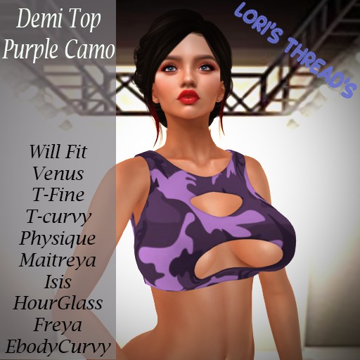 [L.T] Demi Top - Purple Camo (REZ ME)