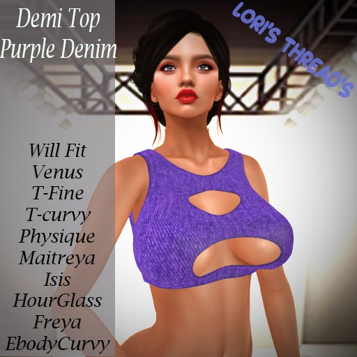 [L.T] Demi Top - Purple Denim (REZ ME)
