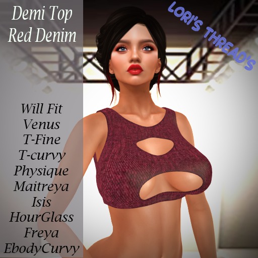 [L.T] Demi Top - Red Denim (REZ ME)