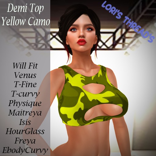 [L.T] Demi Top - Yellow Camo (REZ ME)