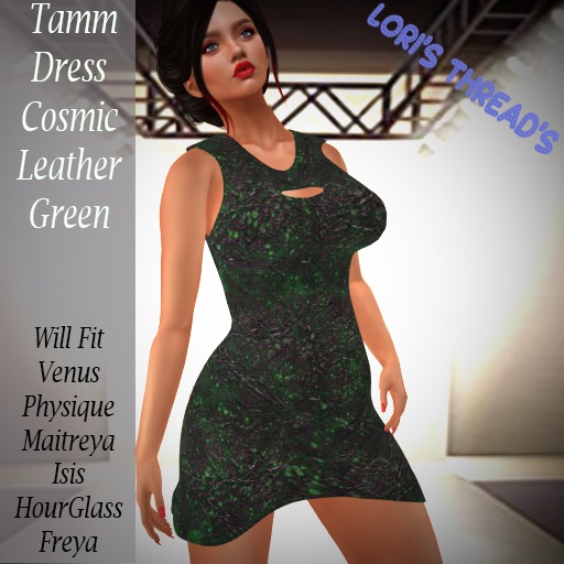 [L.T] Tamm Dress - Cosmic Leather Green (Rezz Me)