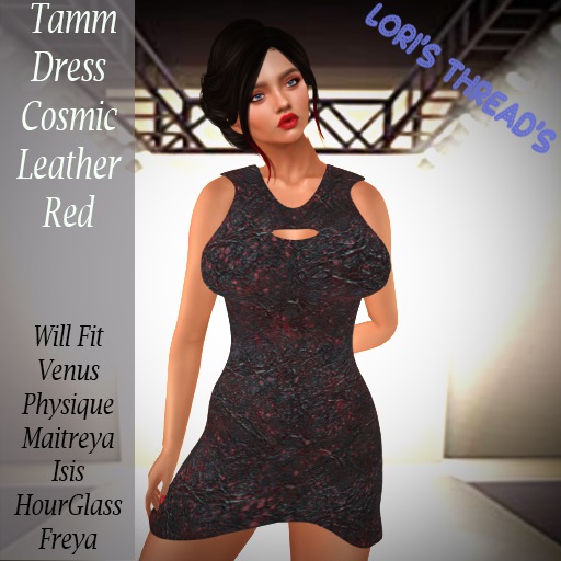 [L.T] Tamm Dress - Cosmic Leather Red (Rezz Me)