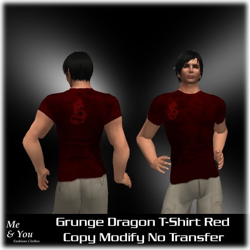 ***Me & You Grunge Dragon T-Shirt Red