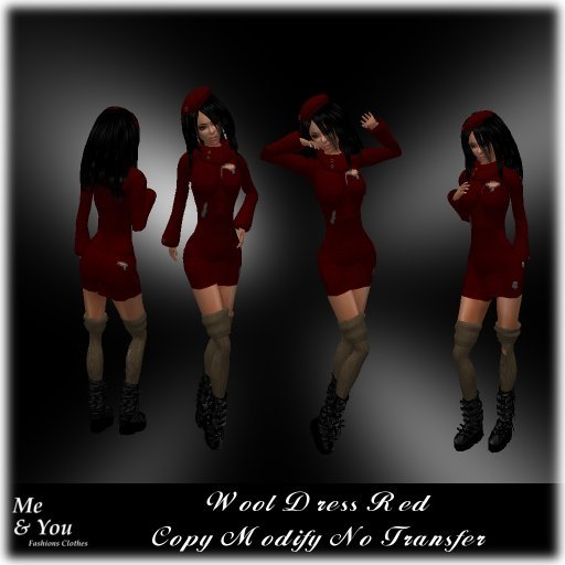 ***Me & You Wool Dress Red
