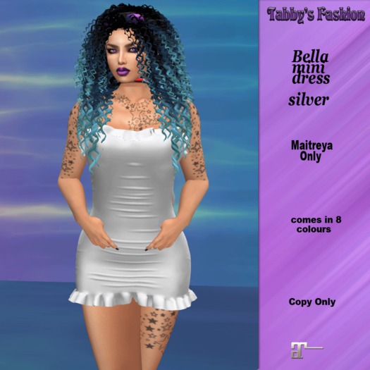 Tabby's Fashion  Bella mini dress-silver- (Wear Me)