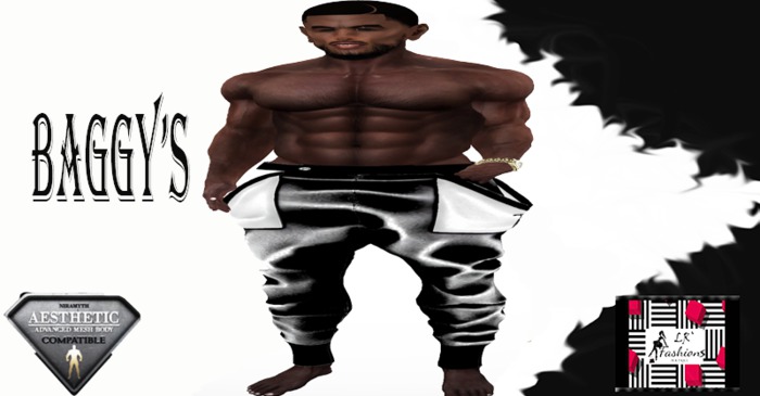 MENS BAGGY LR PANTS (AESTHETIC) BLCK