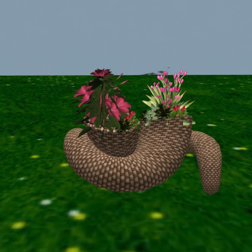 HORN BASKETS WITH FLOWERS