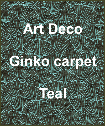 Art Deco Ginko carpet - teal