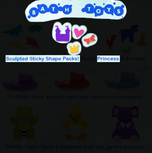[S] Bathtub Sticky Shapes (PRINCESS)