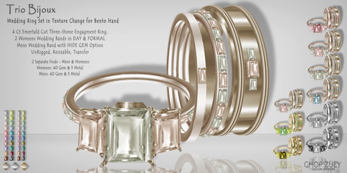 WR Trio Bijoux - Bento Wedding Ring Set - TxChnge