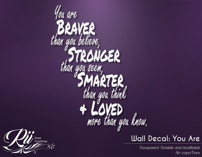 [Rii] Inspirational Wall Decal: You Are