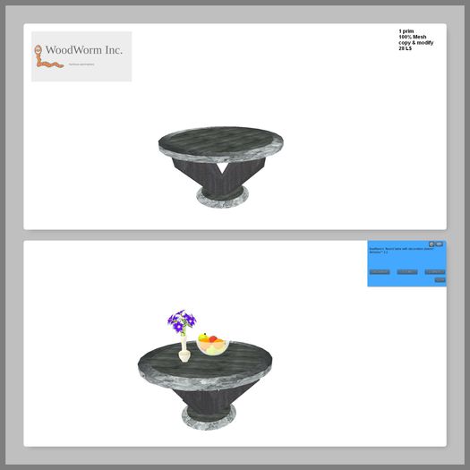 Round table with decoration (black)