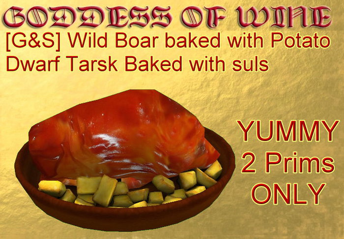 Second Life Marketplace - [G&S] Wild Boar baked with Potato * Dwarf ...