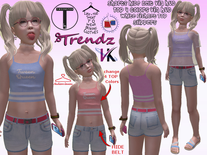 V&K Design Tweenster Angela complete Tween Queen outfit/HUD