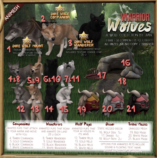 JIAN Warrior Wolves 21. Black Mask BOX