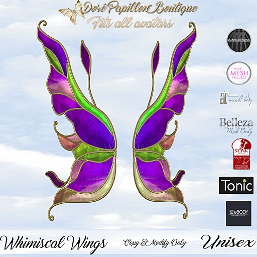 DPB Whimiscal Wings Static - Multi Purple