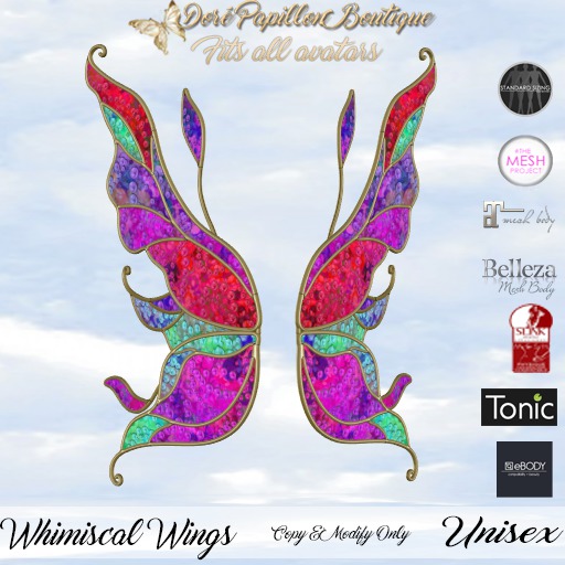 DPB Whimiscal Wings Static - Bubble Red