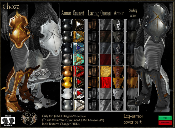 Leg-armor cover part "Choza" *