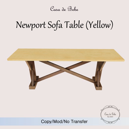 {CdB} Newport Sofa Table (Yellow)