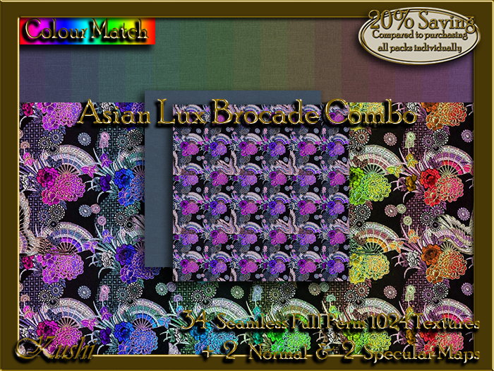 !Kushi! AsianLuxBrocadeCOMBO Textures -WearToUnpack
