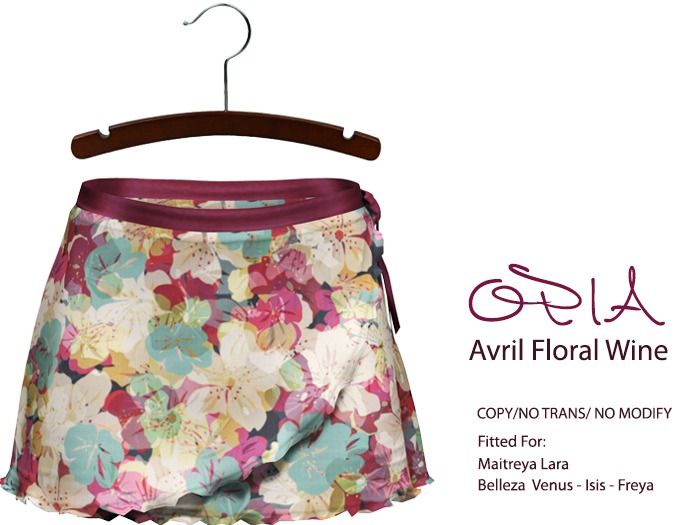 OPIA Avril Skirt Floral Wine