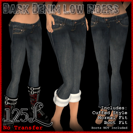 [ Demure ] Dark Denim Low Rider Jeans
