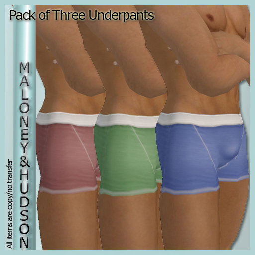 Mens Three Pack Plain Coloured Underwear