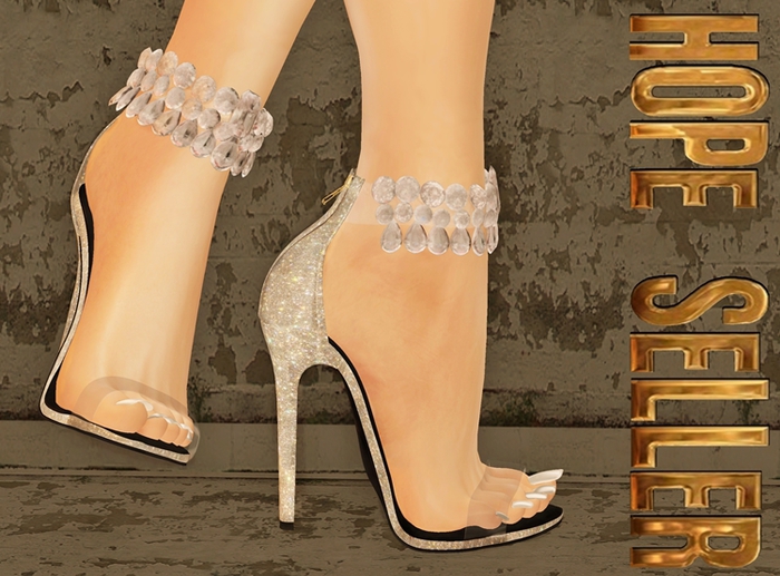 [HS]Diamond Clear Sandals - [Silver Glitter]