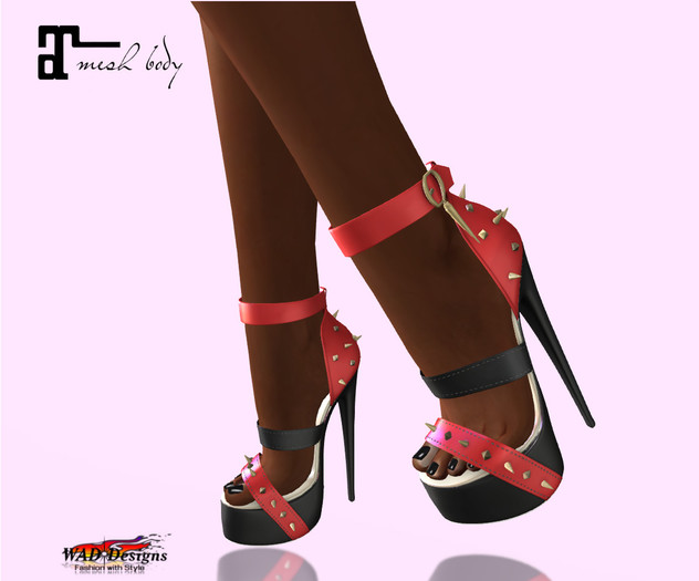 MARY JANE STILETTOS MAITREYA RED AND BLACK