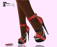MARY JANE STILETTOS MAITREYA RED AND BLACK