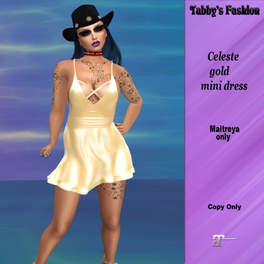 Tabby's Fashion Celeste gold Mini Dress -Maitreya (Wear Me)