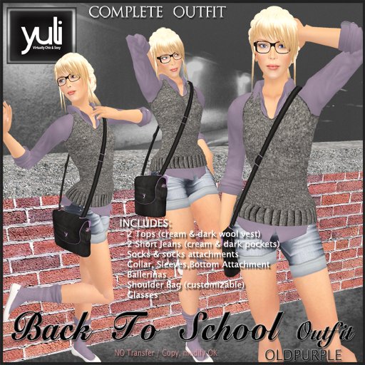 (Yuli) Back To School Complete Outfit OLDPURPLE