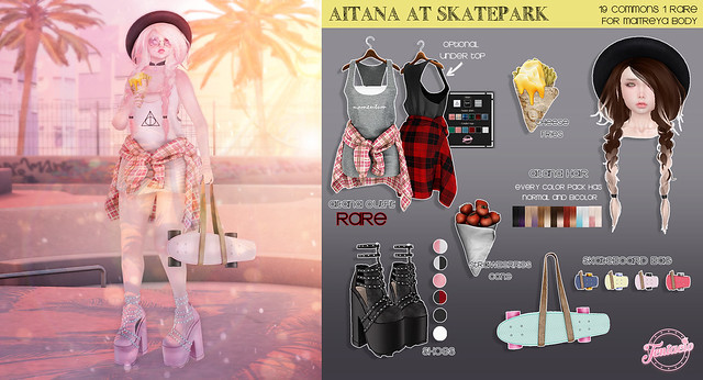 *Tentacio* Aitana at skatepark hair brown