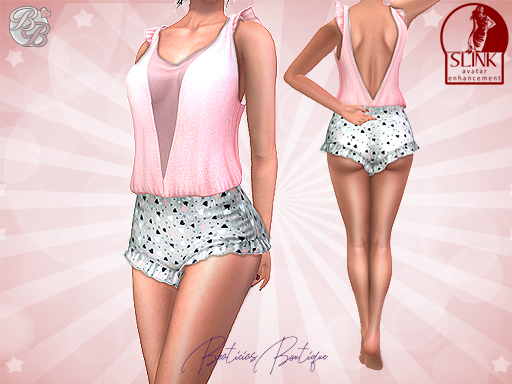 Slink Grey Hearties Pink Top