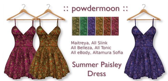 powdermoon - Summer Paisley Dress DEMO With HUD