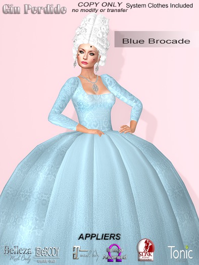 Blue Brocade Outfit (add)