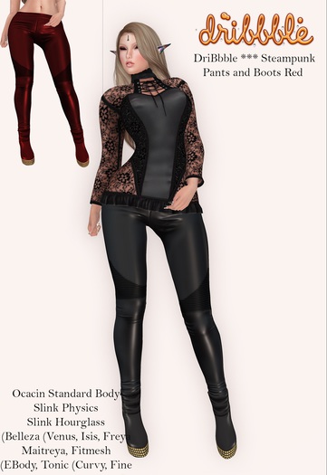 DriBbble *** Steampunk Pants and Boots Red