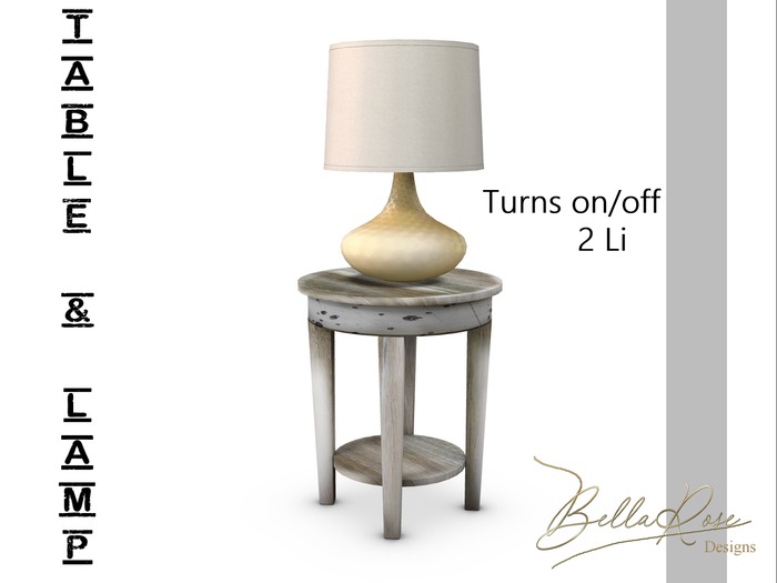 [BR] Round End Table & Lamp Yellow