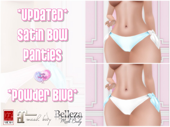 {AL} Satin Bow Panties *Updated* PowderBlue (Add To Unpack)