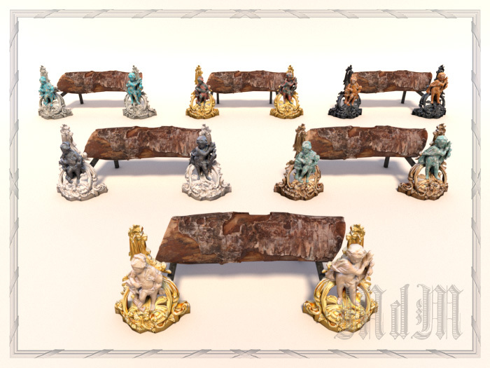 Louis XV Andirons - Full Pack