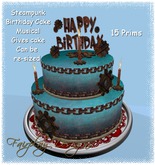 ~FDA~Two Tier Steampunk Birthday Cake