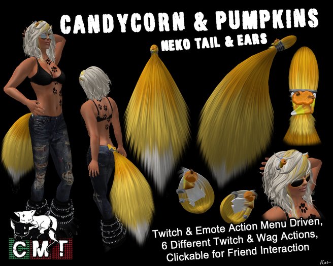 CandyCorn & Pumpkins Neko Tail & Ears (box)