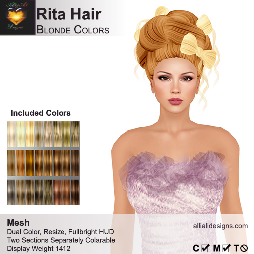 A&A Rita Hair Blonde Colors, boxed
