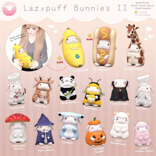 +Half-Deer+ Lazypuff Bunny II - Mr Mustard RARE