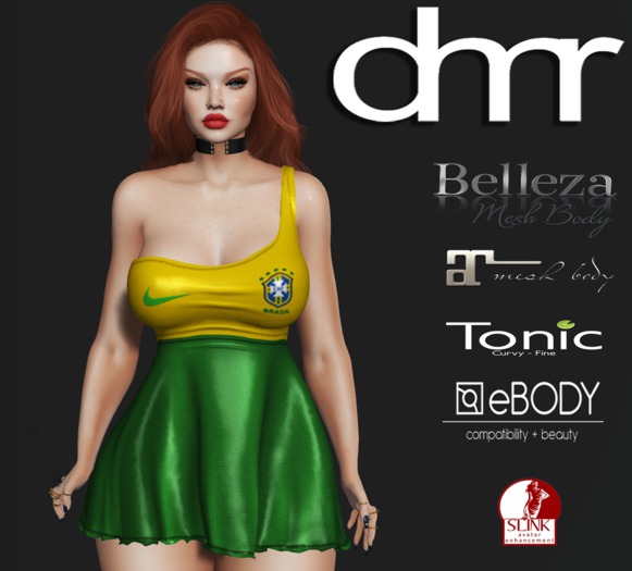 [DR] Mini Dress BRASIL AT 01 ::MESH::
