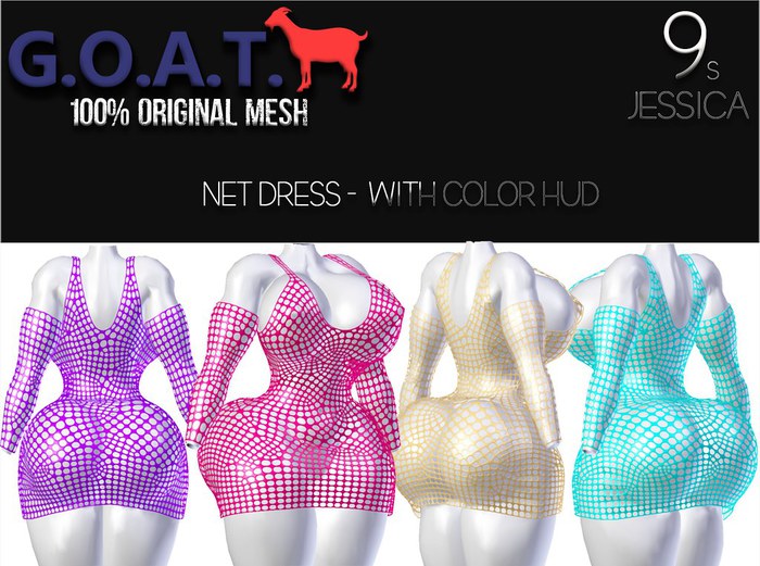 G.O.A.T. 9s JESSICA NET DRESS - COLOR HUD DEMO