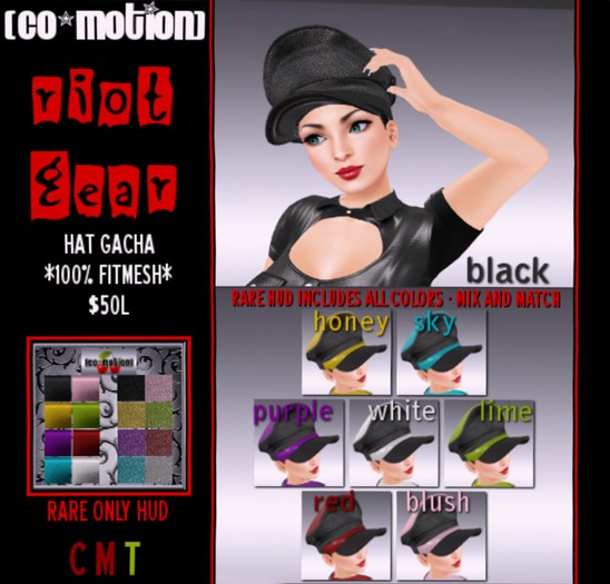{Co*Motion} Riot Gear Hat Gacha - RARE